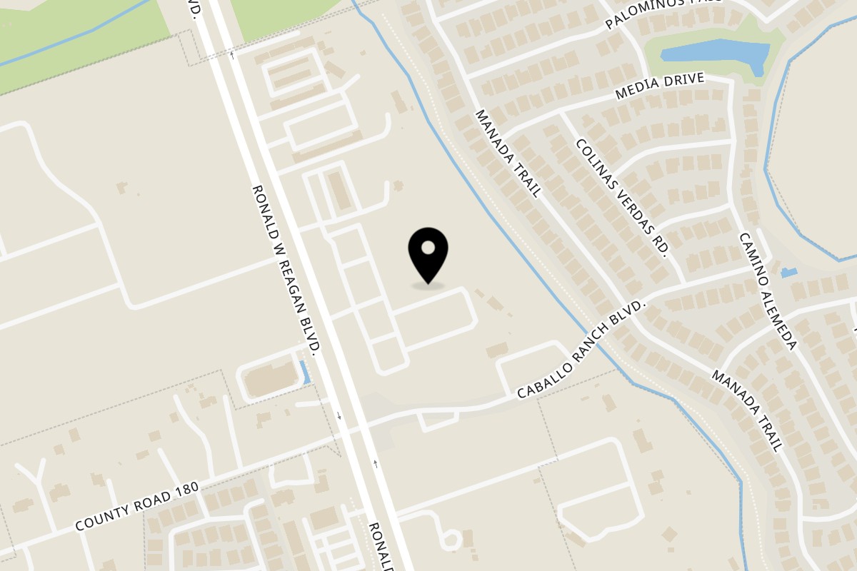 Map showing the location of Rajula's Kitchen Leander on 14300 Ronald Reagan Blvd building 5 suite # 503 in Leander